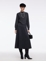 100% Wool Stitch Trim Women Sweater GOELIA