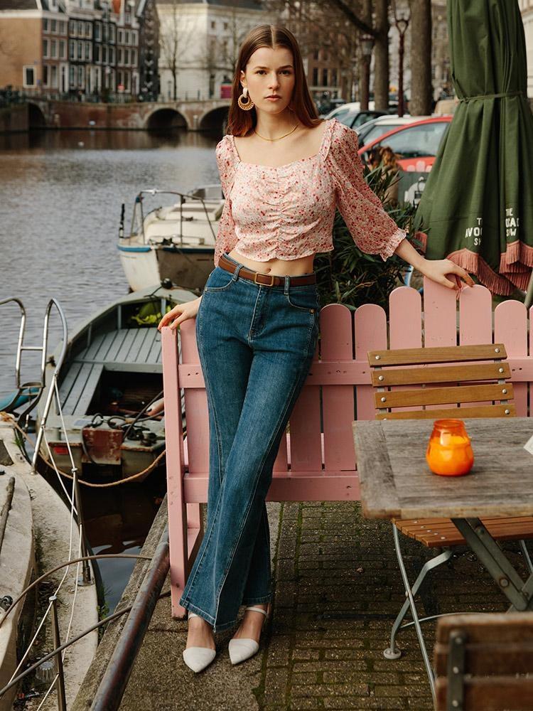 Floral Puff Sleeve Blouse GOELIA