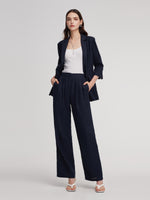100% Linen 3/4 Sleeve Women Blazer GOELIA