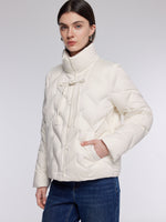 [Preview] Mandarin Collar Women Cropped Goose Down Jacket GOELIA