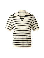 Tencel Blend Stripe Women Knit Top GOELIA
