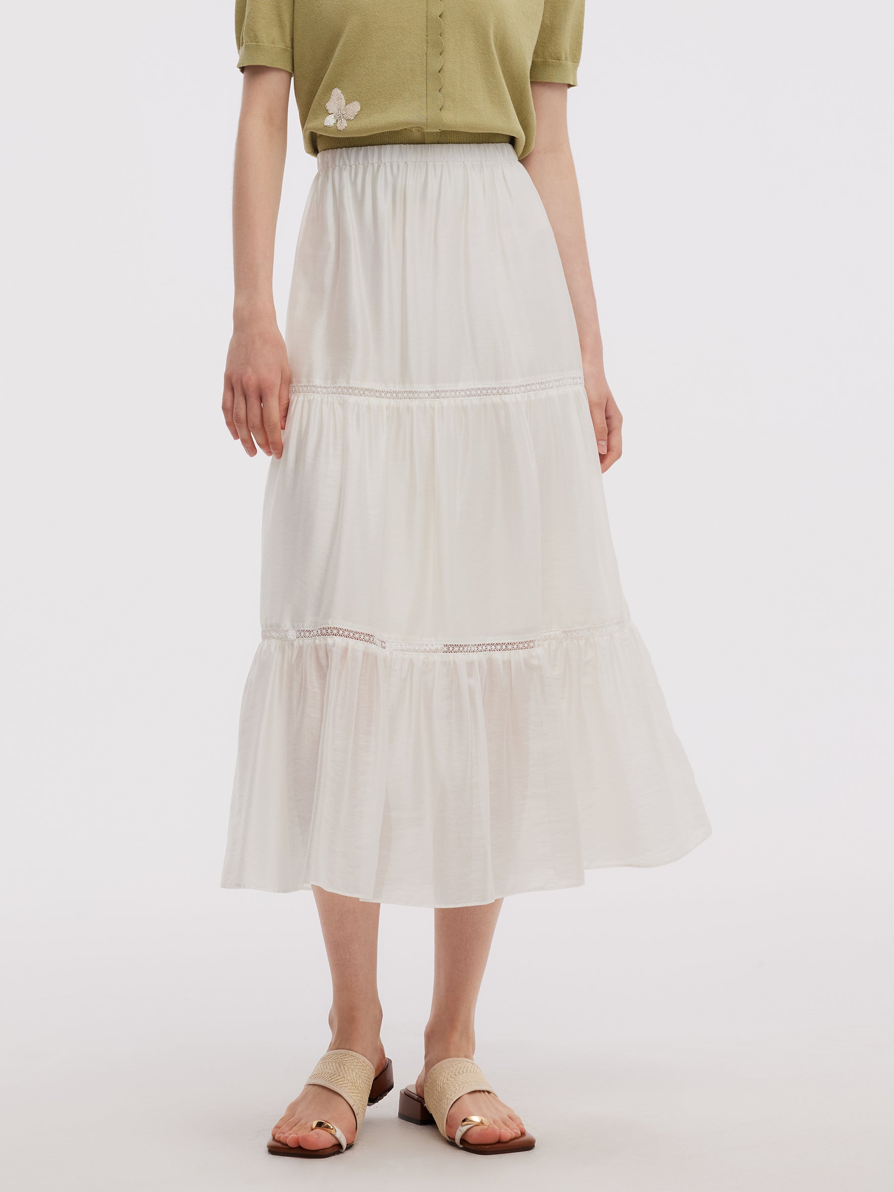 Tencel Blend Women A-Line Skirt GOELIA