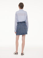 100% Cotton Denim Adjustable Waist Women Skirt GOELIA
