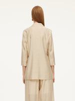 Tencel Acetate Blend Women 3/4 Sleeve Blazer GOELIA