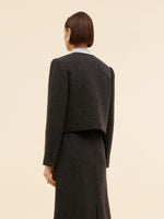 100% Washable Wool Double Breasted Women Crop Jacket GOELIA