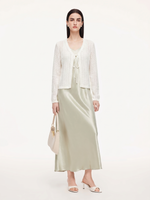 Lyocell Blend Crochet Women Open-Knit Cardigan GOELIA