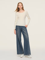 Tencel Wool Blend Women Knit Top With Pullover Cape GOELIA
