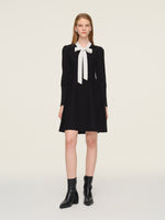 Tencel Blend Tie Front Women Knit Mini Dress GOELIA