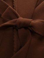 Cashmere Wool Blend Wide Collar Double-Faced Women Wrap Overcoat GOELIA