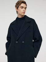 Wool Cashmere Double-Faced Unisex Mid-Length Coat GOELIA