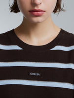 Tencel Wool Blend Stripe Women Knit Top GOELIA