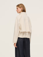 Tencel Blend Drawstring Hem Women Short Trench Coat GOELIA