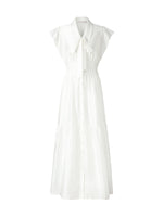Tencel Blend Women Cap Sleeve Maxi Dress With Ribbon GOELIA