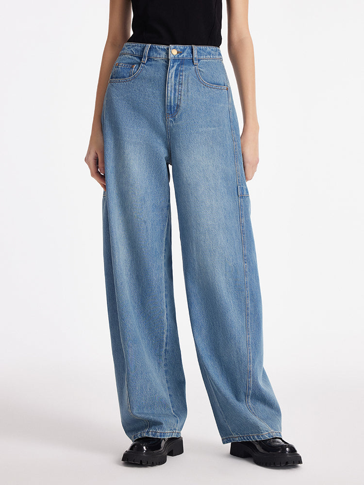 Denim Baggy Barrel Women Jeans GOELIA
