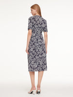 Floral Print Reversible V-Neck Women Wrap Midi Dress With Slip Dress GOELIA