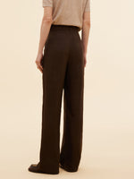 100% Linen Women Straight Leg Pants GOELIA