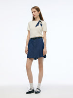 Tencel Blend Cut Out Women Knit Top GOELIA