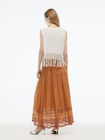 100% Cotton Patchwork Lace Embroidered Women Skirt GOELIA