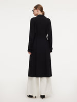 Triacetate Blend Women Wrap Trench Coat GOELIA