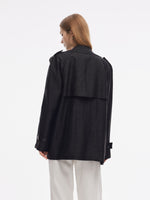 18MM Gambiered Canton Gauze Women Trench Coat GOELIA