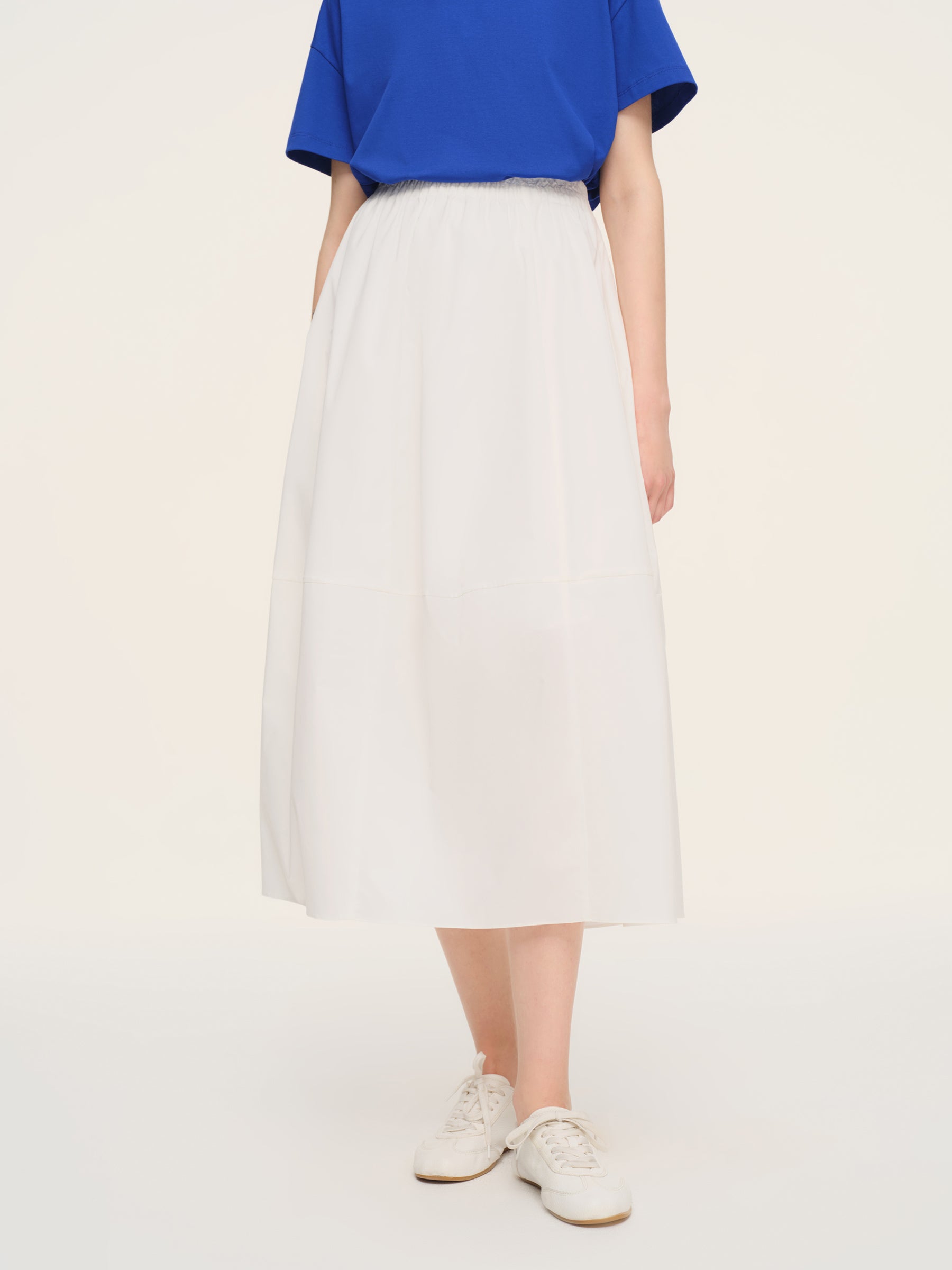 Cotton Blend Elastic Waist Women Skirt GOELIA