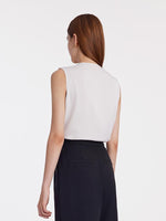 White Acetate V-Neck Tank Top GOELIA