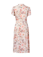 [Preview] 19MM Mulberry Silk Floral Print Women Qipao Midi Dress GOELIA