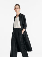 18 Momme Xiang Yun Silk Single-Breasted Women Midi Shirt Dress With Belt GOELIA