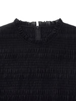Ruffle Round Neck Women Smocked Maxi Dress GOELIA