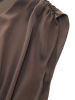 22MM Mulberry Silk Smocked Waist Women Maxi Dress GOELIA
