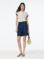 Denim Stretch Adjustable High-Waisted Women Shorts GOELIA