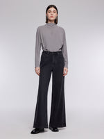 [Preview] Denim Fleece-Lined Women Straight Leg Flare Jeans GOELIA