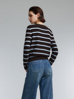 Tencel Wool Blend Stripe Women Knit Top GOELIA
