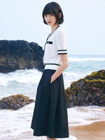 Classic Jacquard Knit Top And Half Women Skirt Two-Piece Set GOELIA