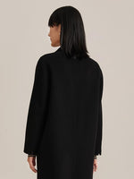 Pure Double-Faced Wool Mid-length Notched Lapel Women Coat GOELIA