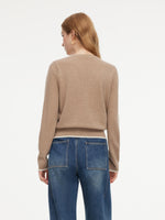 100% Wool Color Block Women Mock Layered Knit Top GOELIA