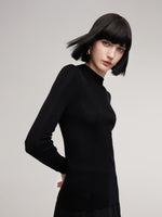 Cashmere Mulberry Silk Tencel Blend Women Knit Top GOELIA