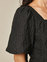 Detachable Bowknot Jacquard Mini Dress GOELIA