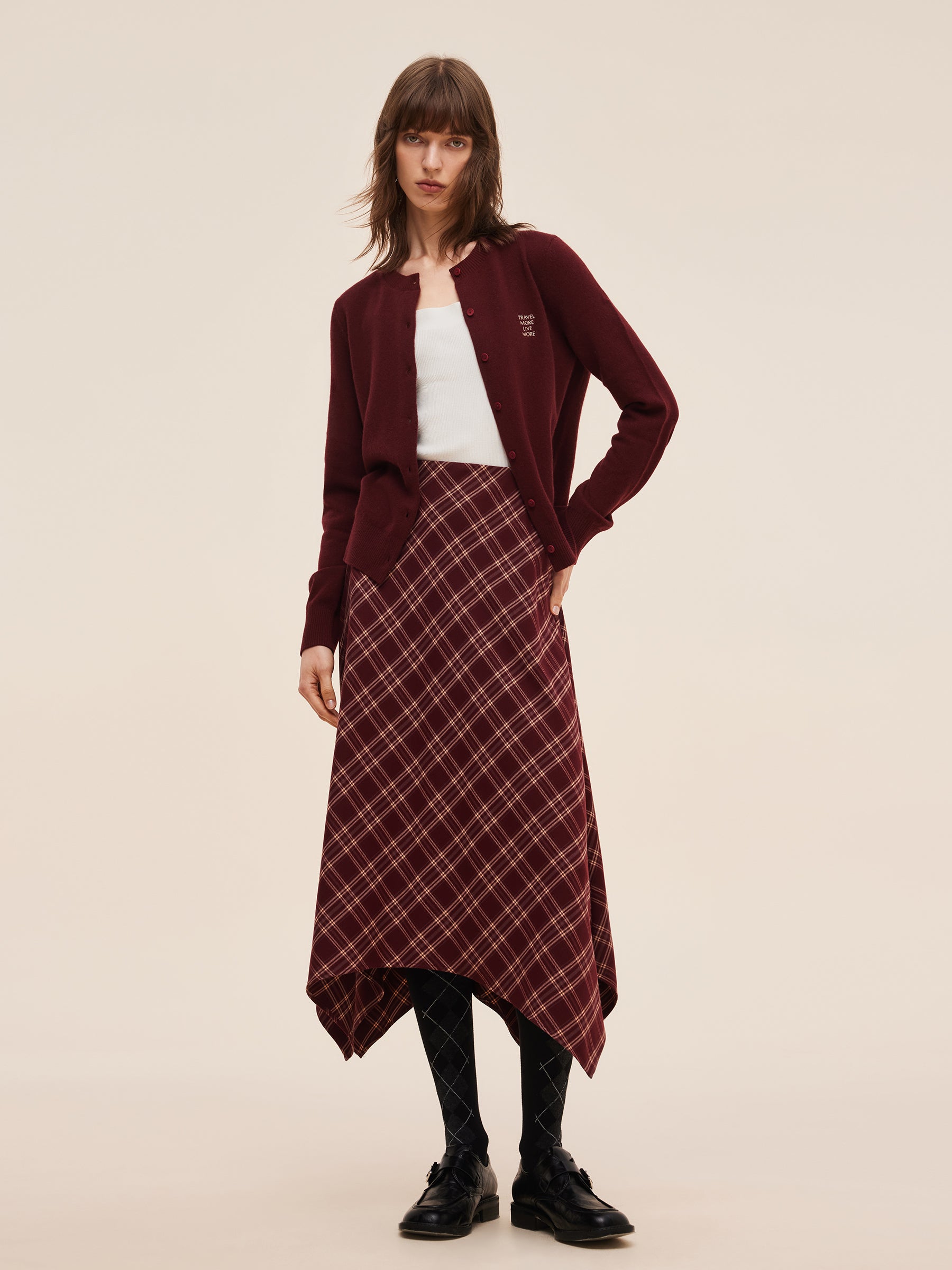 100% Wool Letter Embroidered Women Cardigan GOELIA