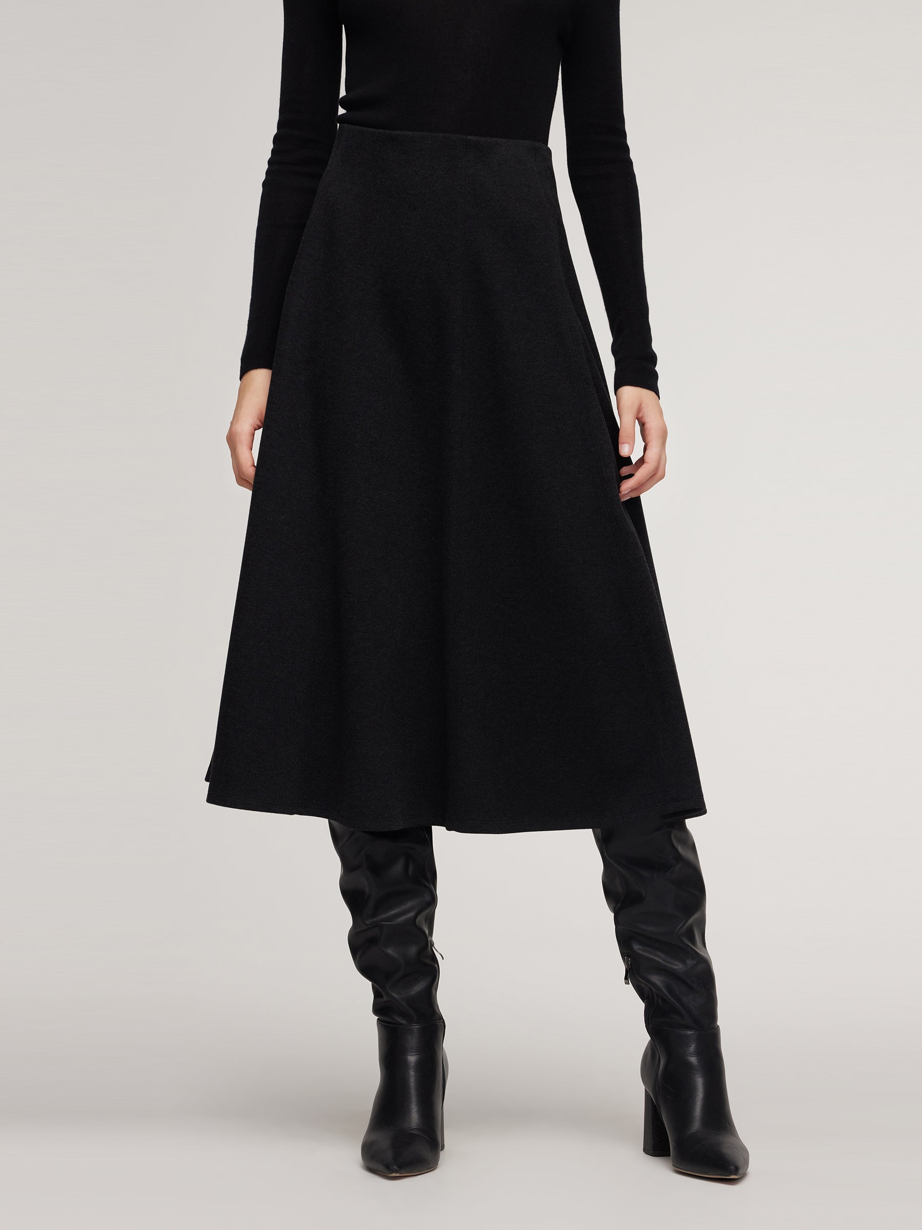 Stretch Flared Women Knit Skirt GOELIA