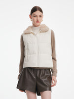 [Preview] Parka Jacket And Faux Fur Collar Puffer Vest Two-Piece Set GOELIA