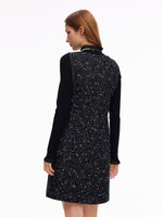 Wool Blend Sleeveless Mini Dress And Mock Neck Knit Top Two-Piece Set GOELIA