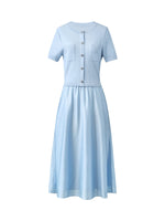 Lyocell Blend Patchwork Women Midi Dress GOELIA