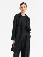 18 Momme Xiang Yun Silk Women Trench Coat With Belt GOELIA