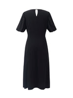 Acetate Gathered Waist Women Midi Dress GOELIA