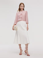 Acetate Blend Ruffle Blouse And Mermaid Skirt Two-Piece Set GOELIA