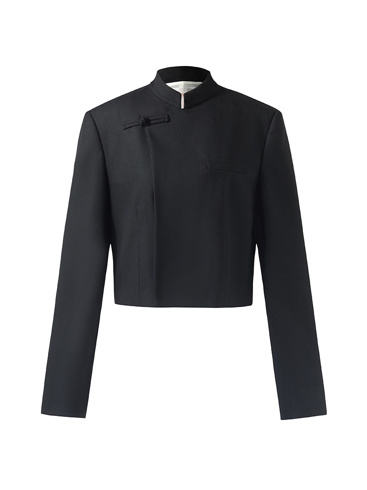 Worsted Wool New Chinese-Style Women Crop Jacket – GOELIA