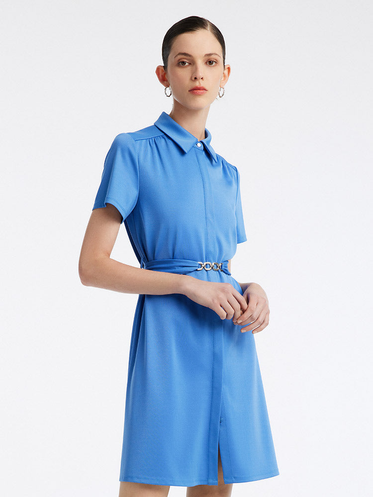 Acetate Knitted Shirt Dress GOELIA