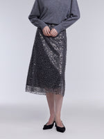 [Preview] Sequin Overlay Women Column Midi Skirt GOELIA