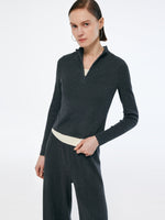 Cashmere Blend Mock Layered Knit Top And Pants Two-Piece Set GOELIA